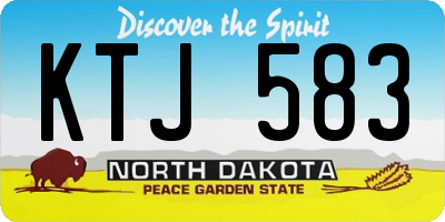 ND license plate KTJ583