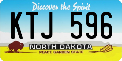 ND license plate KTJ596