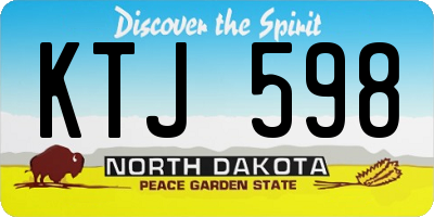 ND license plate KTJ598