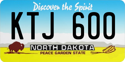 ND license plate KTJ600