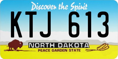 ND license plate KTJ613