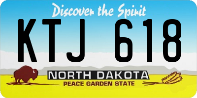 ND license plate KTJ618