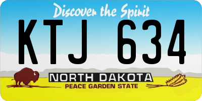 ND license plate KTJ634