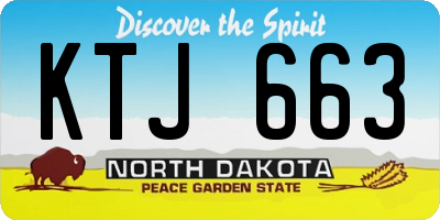 ND license plate KTJ663