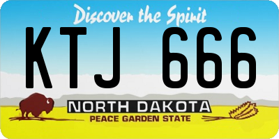 ND license plate KTJ666