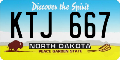 ND license plate KTJ667