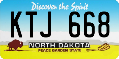 ND license plate KTJ668