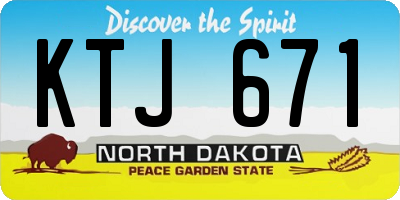ND license plate KTJ671