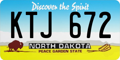 ND license plate KTJ672