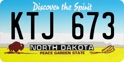 ND license plate KTJ673