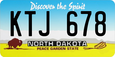 ND license plate KTJ678