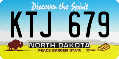 ND license plate KTJ679