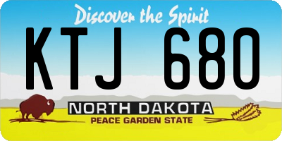 ND license plate KTJ680