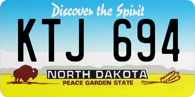 ND license plate KTJ694