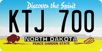 ND license plate KTJ700