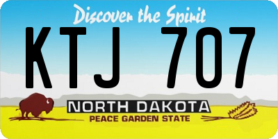 ND license plate KTJ707