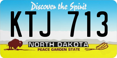 ND license plate KTJ713