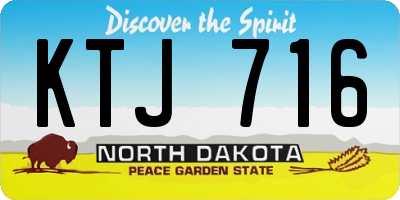 ND license plate KTJ716
