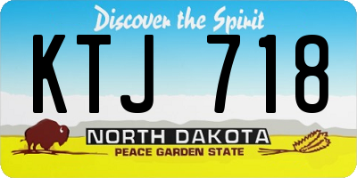 ND license plate KTJ718