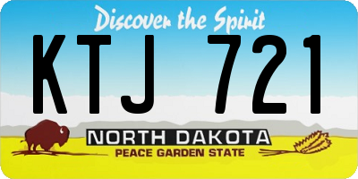 ND license plate KTJ721