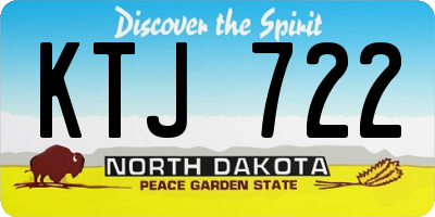 ND license plate KTJ722