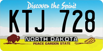 ND license plate KTJ728