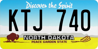 ND license plate KTJ740