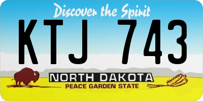 ND license plate KTJ743