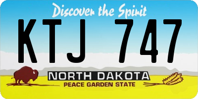 ND license plate KTJ747