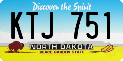 ND license plate KTJ751