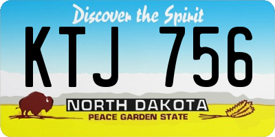 ND license plate KTJ756