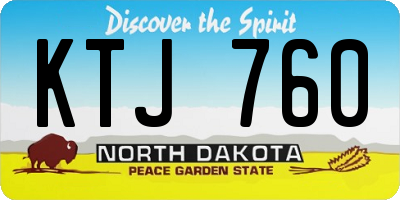 ND license plate KTJ760