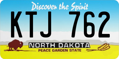 ND license plate KTJ762