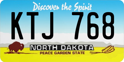ND license plate KTJ768