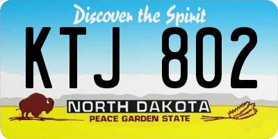 ND license plate KTJ802