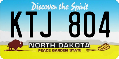 ND license plate KTJ804