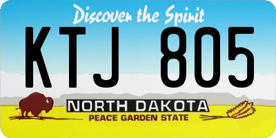 ND license plate KTJ805