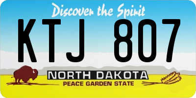 ND license plate KTJ807