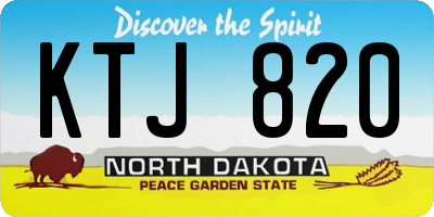 ND license plate KTJ820
