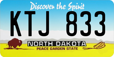 ND license plate KTJ833