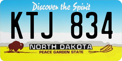ND license plate KTJ834