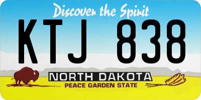 ND license plate KTJ838