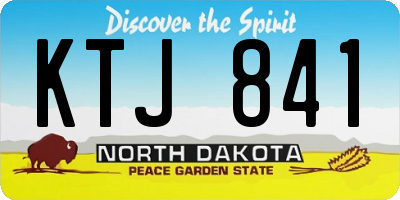 ND license plate KTJ841
