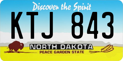 ND license plate KTJ843