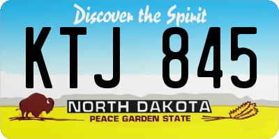 ND license plate KTJ845