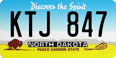 ND license plate KTJ847