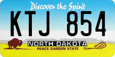 ND license plate KTJ854