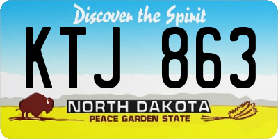 ND license plate KTJ863