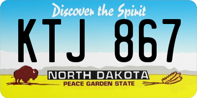 ND license plate KTJ867