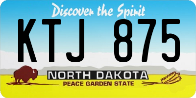 ND license plate KTJ875